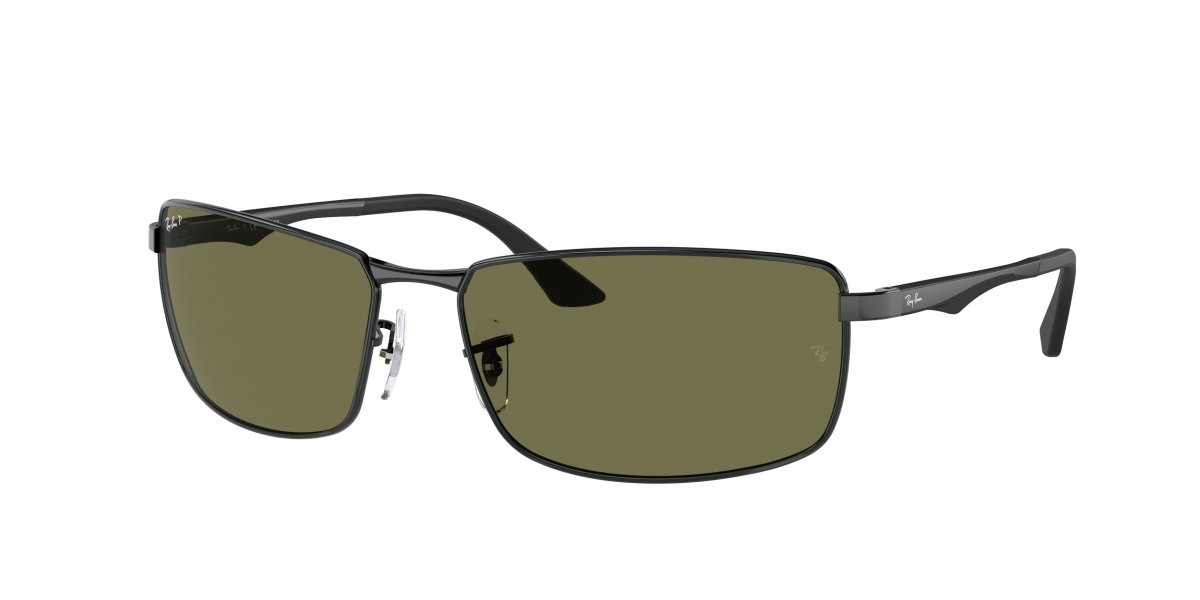 0RB3498 - Ray - Ban - Frame: Black - (Black 002/9A) - Lens: G - 15 Green Polarized - 61 MM - Ardor Eyewear