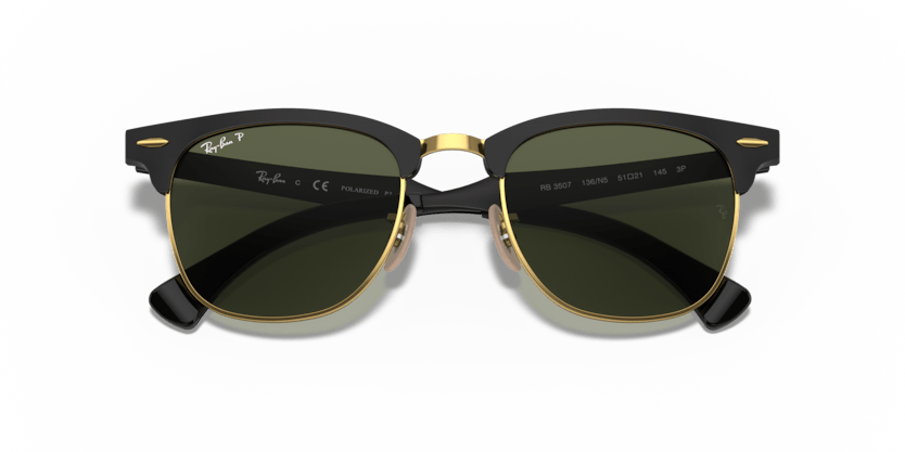 0RB3507 - Ray - Ban - Frame: Black - (Black On Gold 136/N5) - Lens: G - 15 Green Polarized - 51 MM - Ardor Eyewear