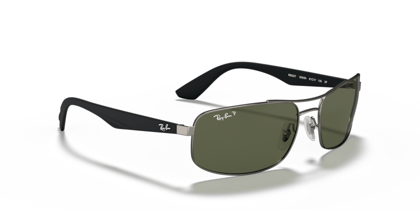 0RB3527 - Ray - Ban - Frame: Grey - (Gunmetal 029/9A) - Lens: G - 15 Green Polarized - 61 MM - Ardor Eyewear