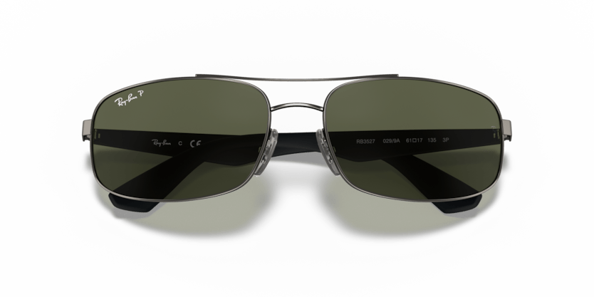 0RB3527 - Ray - Ban - Frame: Grey - (Gunmetal 029/9A) - Lens: G - 15 Green Polarized - 61 MM - Ardor Eyewear