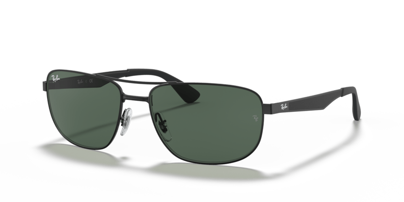 0RB3528 - Ray - Ban - Frame: Black - (Black 006/71) - Lens: Green - 61 MM - Ardor Eyewear