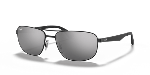 0RB3528 - Ray - Ban - Frame: Black - (Black 006/82) - Lens: Silver Polarized - 61 MM - Ardor Eyewear