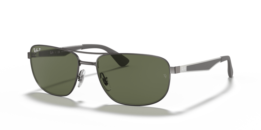 0RB3528 - Ray - Ban - Frame: Grey - (Gunmetal 029/9A) - Lens: G - 15 Green Polarized - 61 MM - Ardor Eyewear