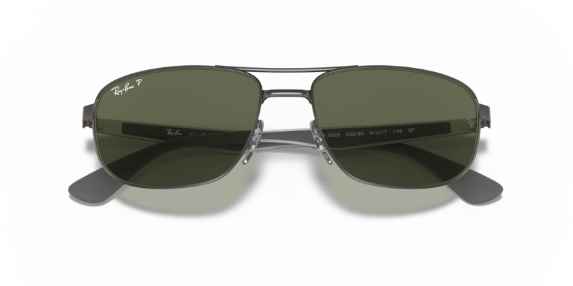 0RB3528 - Ray - Ban - Frame: Grey - (Gunmetal 029/9A) - Lens: G - 15 Green Polarized - 61 MM - Ardor Eyewear