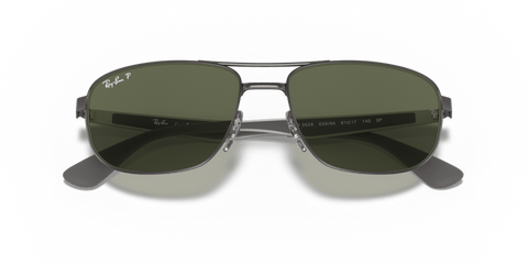 0RB3528 - Ray - Ban - Frame: Grey - (Gunmetal 029/9A) - Lens: G - 15 Green Polarized - 61 MM - Ardor Eyewear