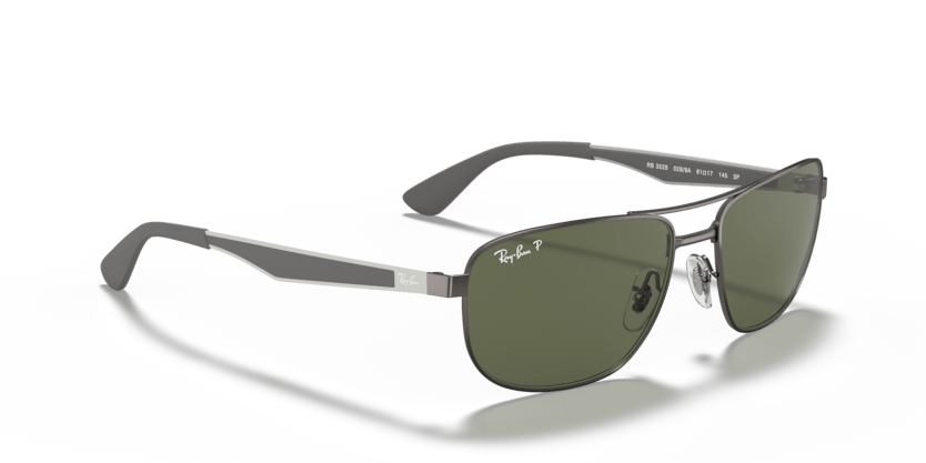 0RB3528 - Ray - Ban - Frame: Grey - (Gunmetal 029/9A) - Lens: G - 15 Green Polarized - 61 MM - Ardor Eyewear