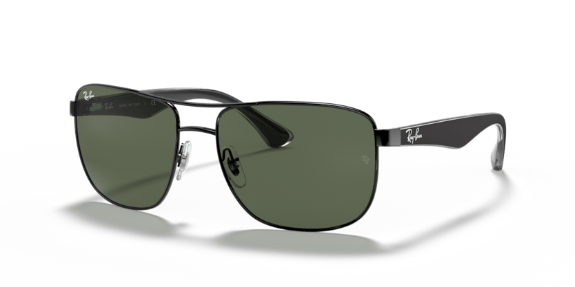 0RB3533 - Ray - Ban - Frame: Black - (Black 002/71) - Lens: Green - 57 MM - Ardor Eyewear