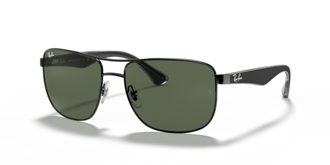 0RB3533 - Ray - Ban - Frame: Black - (Black 002/71) - Lens: Green - 57 MM - Ardor Eyewear