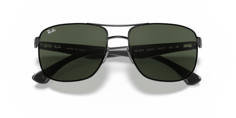 0RB3533 - Ray - Ban - Frame: Black - (Black 002/71) - Lens: Green - 57 MM - Ardor Eyewear