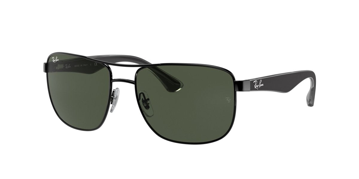 0RB3533 - Ray - Ban - Frame: Black - (Black 002/71) - Lens: Green - 57 MM - Ardor Eyewear