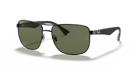 0RB3533 - Ray - Ban - Frame: Black - (Black 002/9A) - Lens: G - 15 Green Polarized - 57 MM - Ardor Eyewear