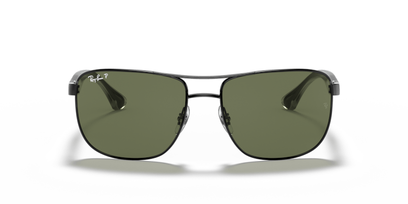 0RB3533 - Ray - Ban - Frame: Black - (Black 002/9A) - Lens: G - 15 Green Polarized - 57 MM - Ardor Eyewear