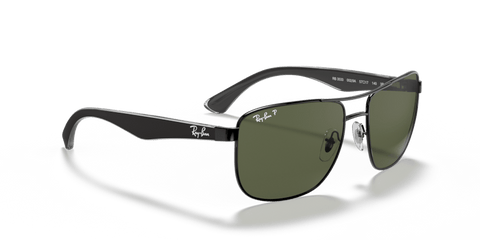 0RB3533 - Ray - Ban - Frame: Black - (Black 002/9A) - Lens: G - 15 Green Polarized - 57 MM - Ardor Eyewear