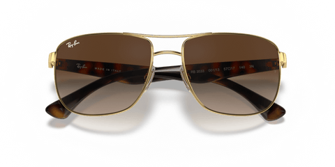 0RB3533 - Ray - Ban - Frame: Gold - (Arista Gold 001/13) - Lens: Brown Gradient Dark Brown - 57 MM - Ardor Eyewear