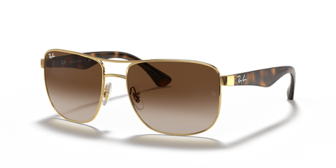 0RB3533 - Ray - Ban - Frame: Gold - (Arista Gold 001/13) - Lens: Brown Gradient Dark Brown - 57 MM - Ardor Eyewear