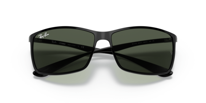Occhiali Da Sole Ray-Ban RB4179 Liteforce Tech, Montatura In Acetato Nero, Lenti Verdi, Misura 62 Mm