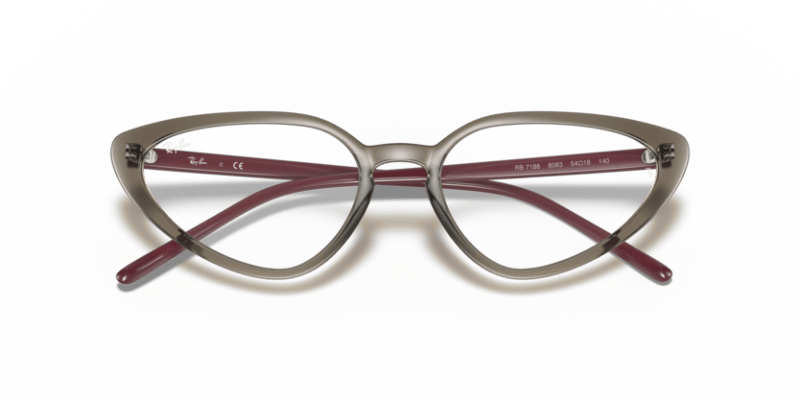 Transparent Grey - 0RX7188 8056597360166 Ray-Ban Vista Eyeglasses Woman Cat Eye