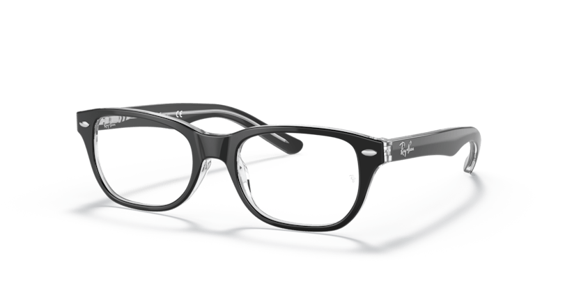 0RY1555 - Ray - Ban Junior Vista - Black - (Black On Transparent 3529) - 46 - 16 - 125 MM - Ardor Eyewear 8053672610963