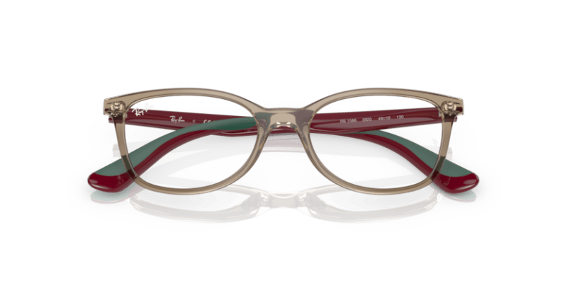 Transparent Brown - 0RY1586 7895653249837 Ray-Ban Junior Vista Eyeglasses Kids Unisex Square