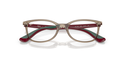 Transparent Brown - 0RY1586 7895653249837 Ray-Ban Junior Vista Eyeglasses Kids Unisex Square