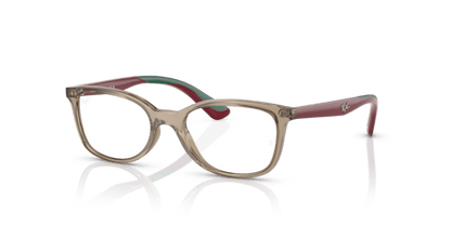 Transparent Brown - 0RY1586 7895653249837 Ray-Ban Junior Vista Eyeglasses Kids Unisex Square