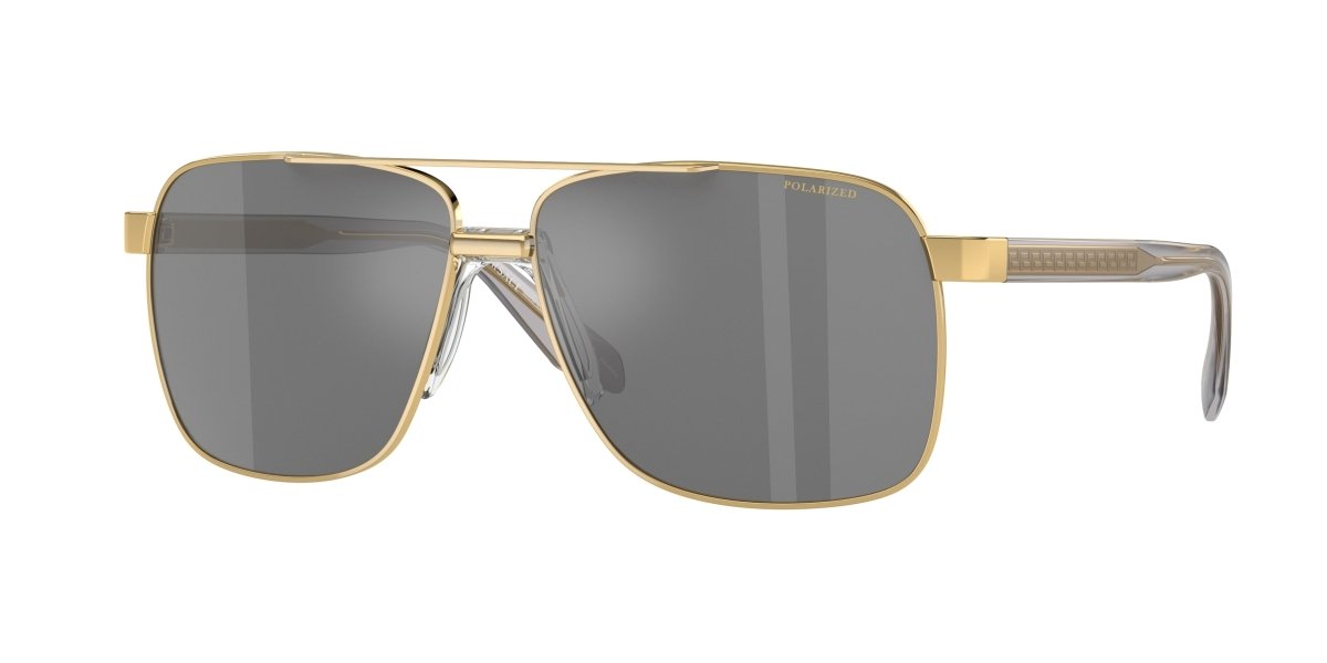 0VE2174 - Versace - Frame: Gold - (Gold 1002Z3) - Lens: Dark Grey Mirror Silver Polarized Polarized - 59 MM - Ardor Eyewear