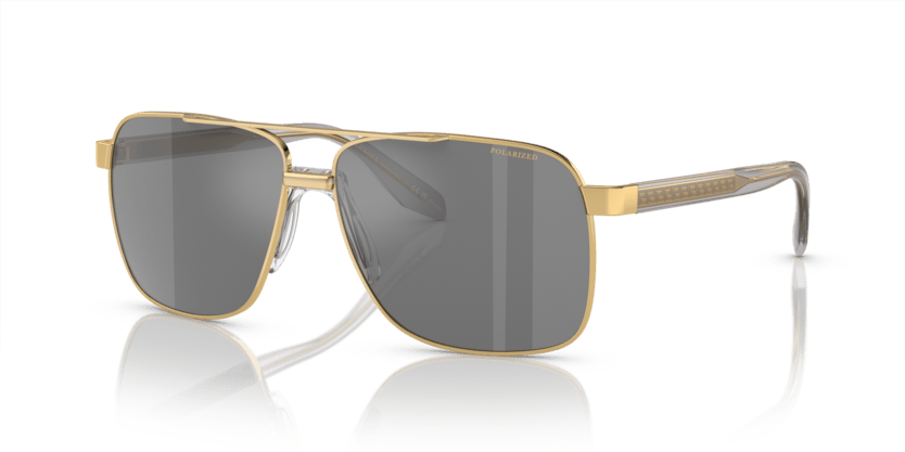 0VE2174 - Versace - Frame: Gold - (Gold 1002Z3) - Lens: Dark Grey Mirror Silver Polarized Polarized - 59 MM - Ardor Eyewear