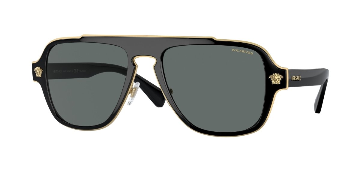 0VE2199 - Versace - Frame: Black - (Black 100281) - Lens: Dark Grey Polarized - 56 MM - Ardor Eyewear