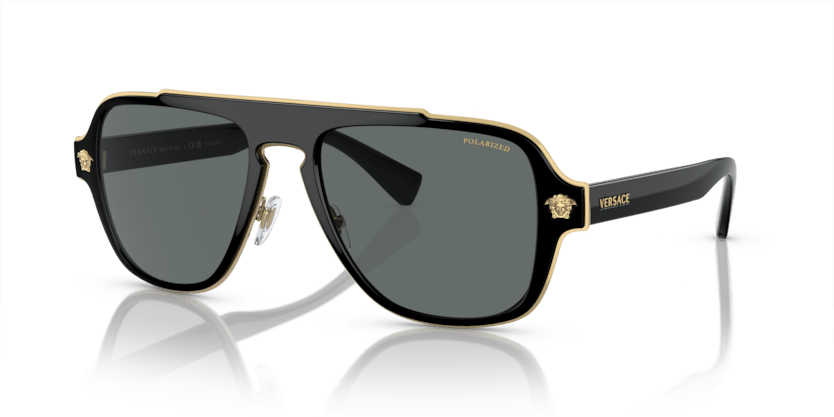 0VE2199 - Versace - Frame: Black - (Black 100281) - Lens: Dark Grey Polarized - 56 MM - Ardor Eyewear