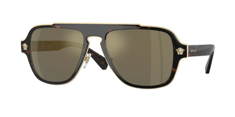 0VE2199 - Versace - Frame: Tortoise - (Havana 12524T) - Lens: Dark Grey Mirror Gold - 56 MM - Ardor Eyewear