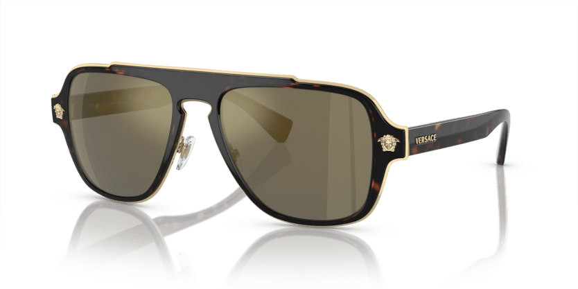 0VE2199 - Versace - Frame: Tortoise - (Havana 12524T) - Lens: Dark Grey Mirror Gold - 56 MM - Ardor Eyewear