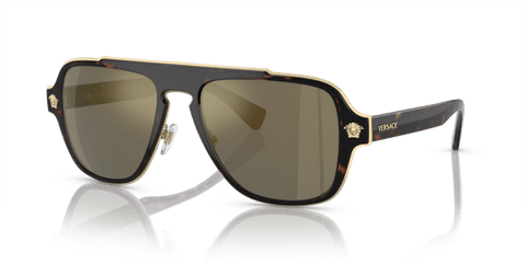 0VE2199 - Versace - Frame: Tortoise - (Havana 12524T) - Lens: Dark Grey Mirror Gold - 56 MM - Ardor Eyewear