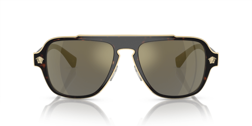 0VE2199 - Versace - Frame: Tortoise - (Havana 12524T) - Lens: Dark Grey Mirror Gold - 56 MM - Ardor Eyewear