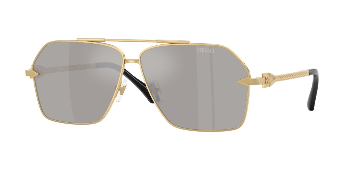 0VE2284 - Versace - (Gold) Light Grey Mirror Silver - 63 - 10 - 140 MM - Ardor Eyewear 8056262422311