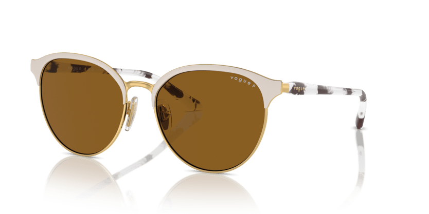 0VO4303S - Vogue - (Top Matt Beige/Gold) Dark Brown Polarized - 56 - 17 - 140 MM - Ardor Eyewear 8056262038420