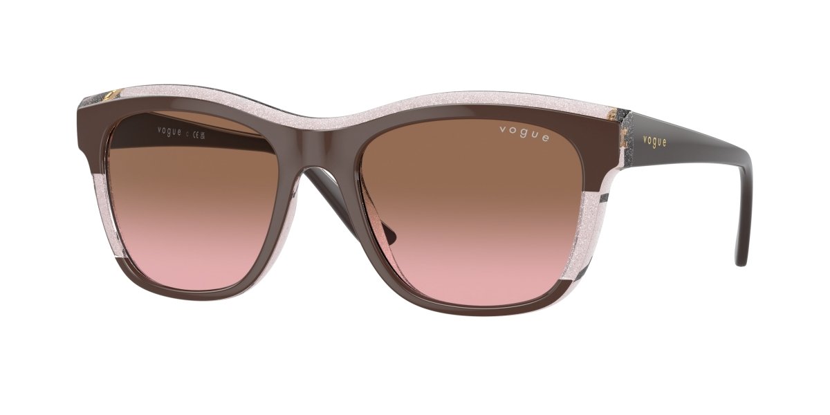 0VO5557S - Vogue - (Brown/Transparent Rose Glitter) Pink Gradient Brown - 54 - 19 - 140 MM - Ardor Eyewear 8056262012871