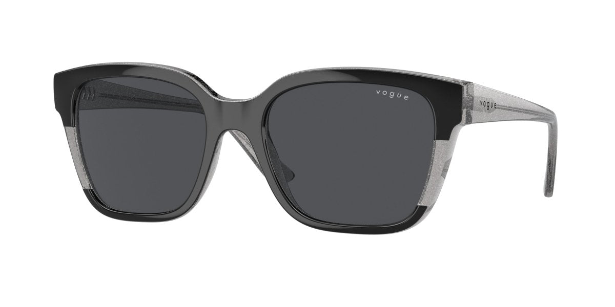 0VO5558S - Vogue - (Black/Transparent Grey Glitter) Dark Grey - 55 - 19 - 140 MM - Ardor Eyewear 8056262012147