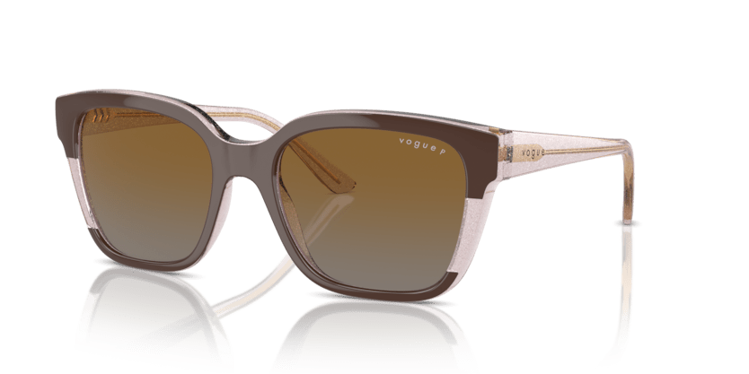 0VO5558S - Vogue - (Brown/Transparent Rose Glitter) Grey Gradient Brown Polarized - 55 - 19 - 140 MM - Ardor Eyewear 8056262012178