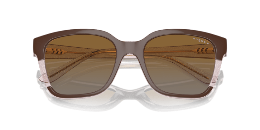 0VO5558S - Vogue - (Brown/Transparent Rose Glitter) Grey Gradient Brown Polarized - 55 - 19 - 140 MM - Ardor Eyewear 8056262012178