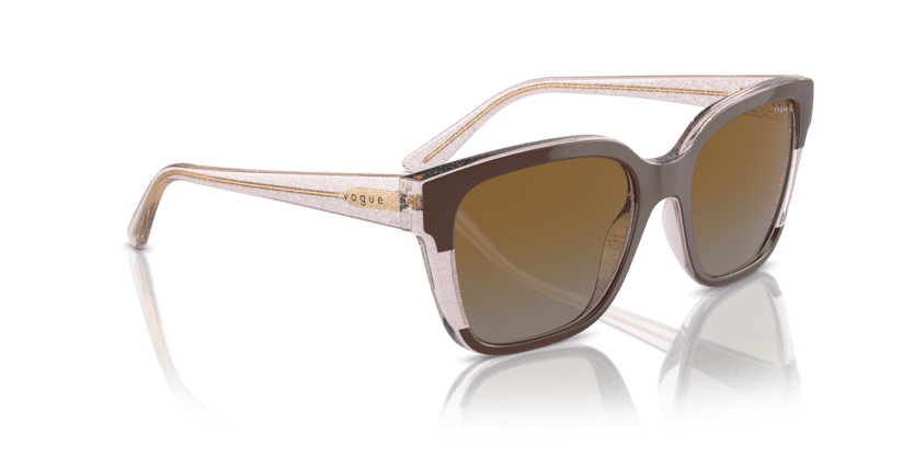 0VO5558S - Vogue - (Brown/Transparent Rose Glitter) Grey Gradient Brown Polarized - 55 - 19 - 140 MM - Ardor Eyewear 8056262012178