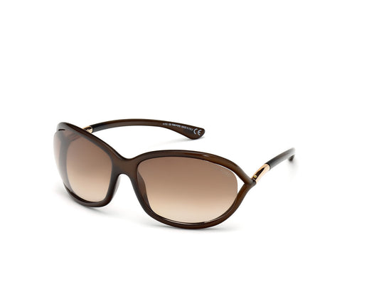 Shiny Light Brown Female Sunglasses Tom Ford 664689371105