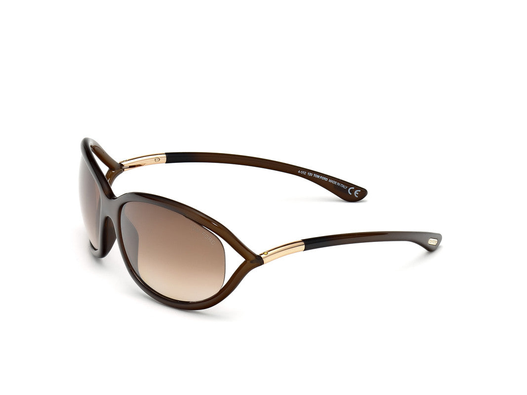 Shiny Light Brown Female Sunglasses Tom Ford 664689371105