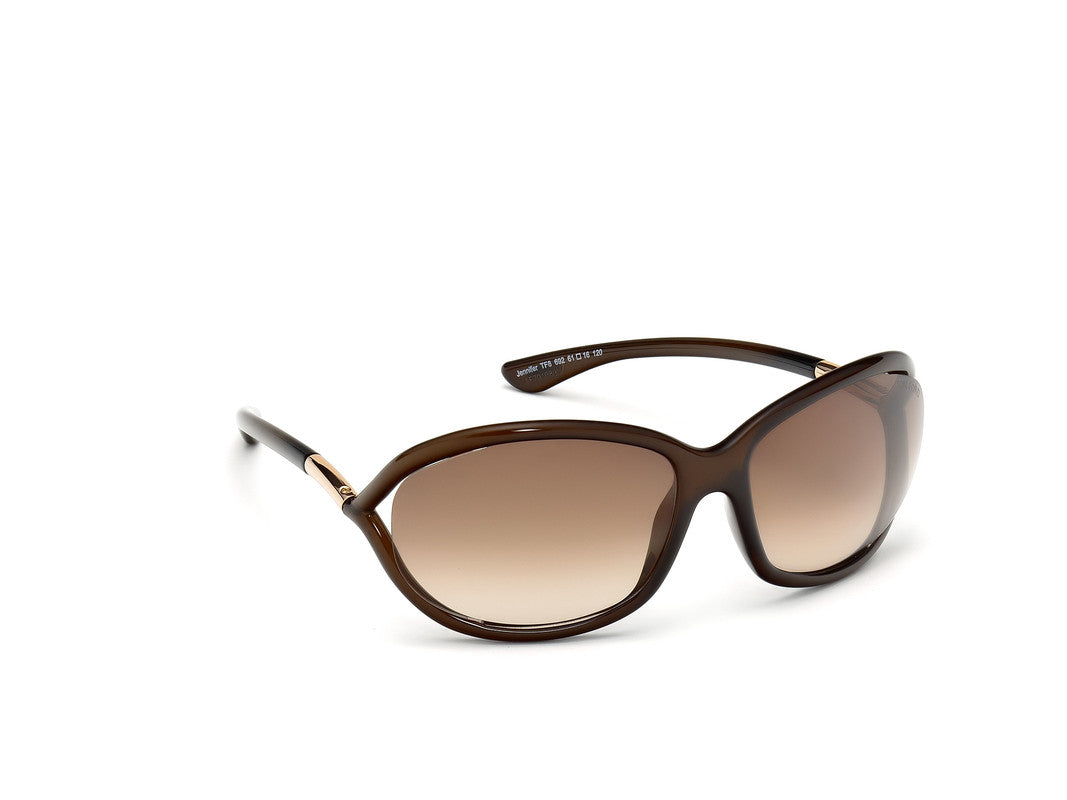 Shiny Light Brown Female Sunglasses Tom Ford 664689371105