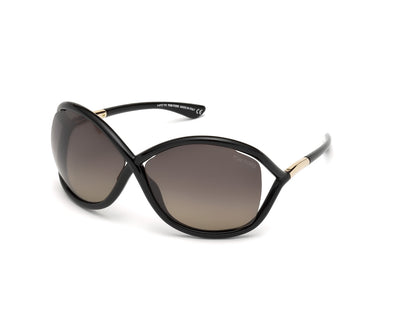 Shiny Black Female Sunglasses Tom Ford 664689583669