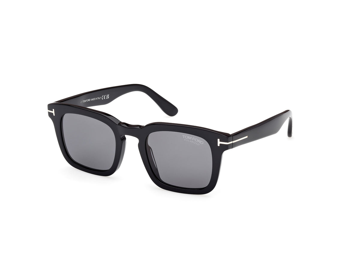 Shiny Black Smoke Polarized Male Sunglasses Tom Ford 889214551900