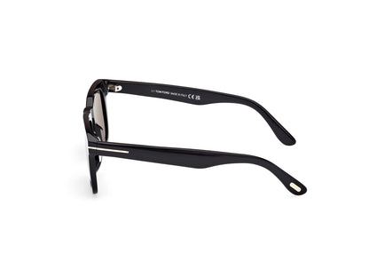 Shiny Black Smoke Polarized Male Sunglasses Tom Ford 889214551900