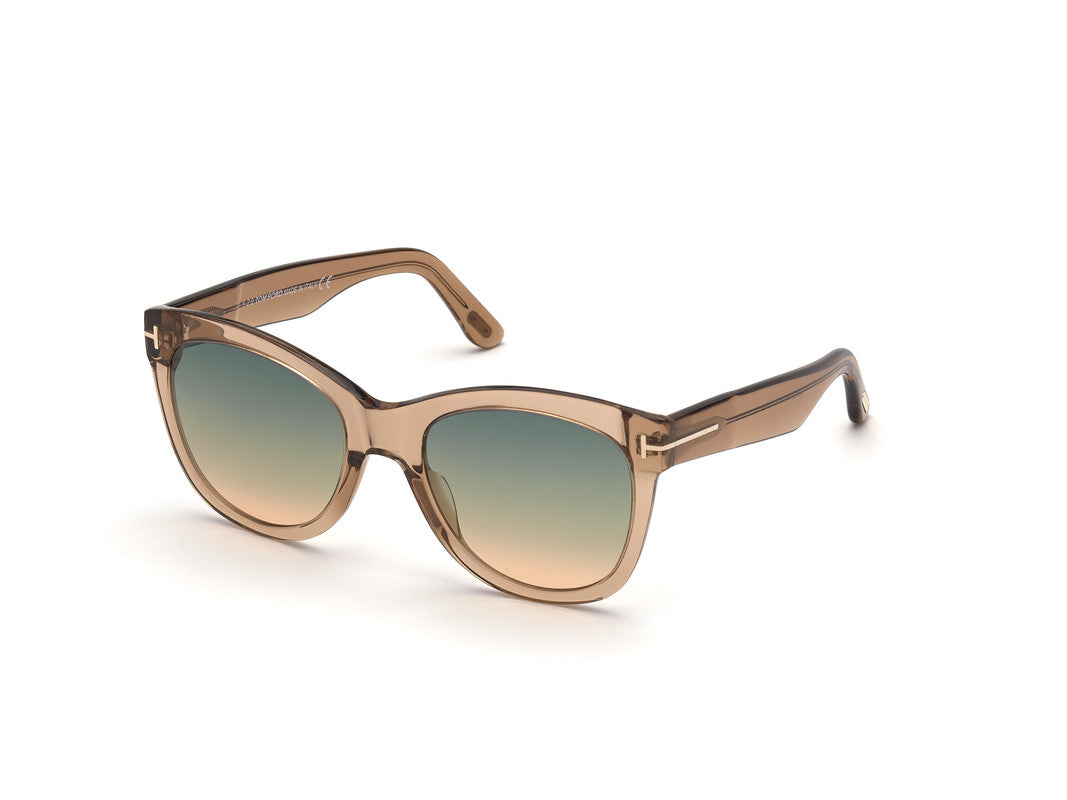 Shiny Light Brown Female Sunglasses Tom Ford 889214244383