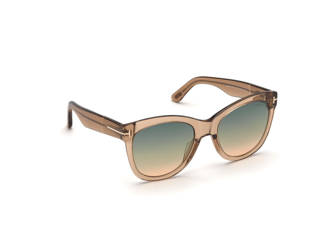 Shiny Light Brown Female Sunglasses Tom Ford 889214244383