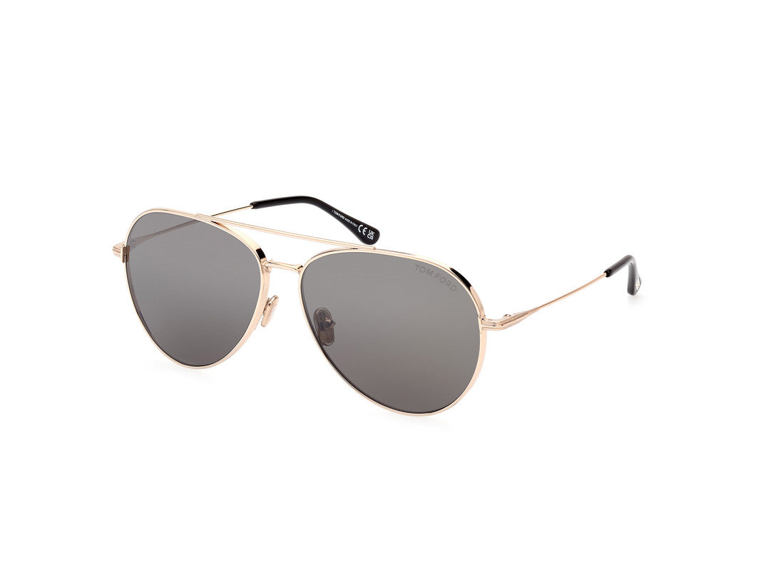 Shiny Rose Gold Unisex Sunglasses Tom Ford 889214384676