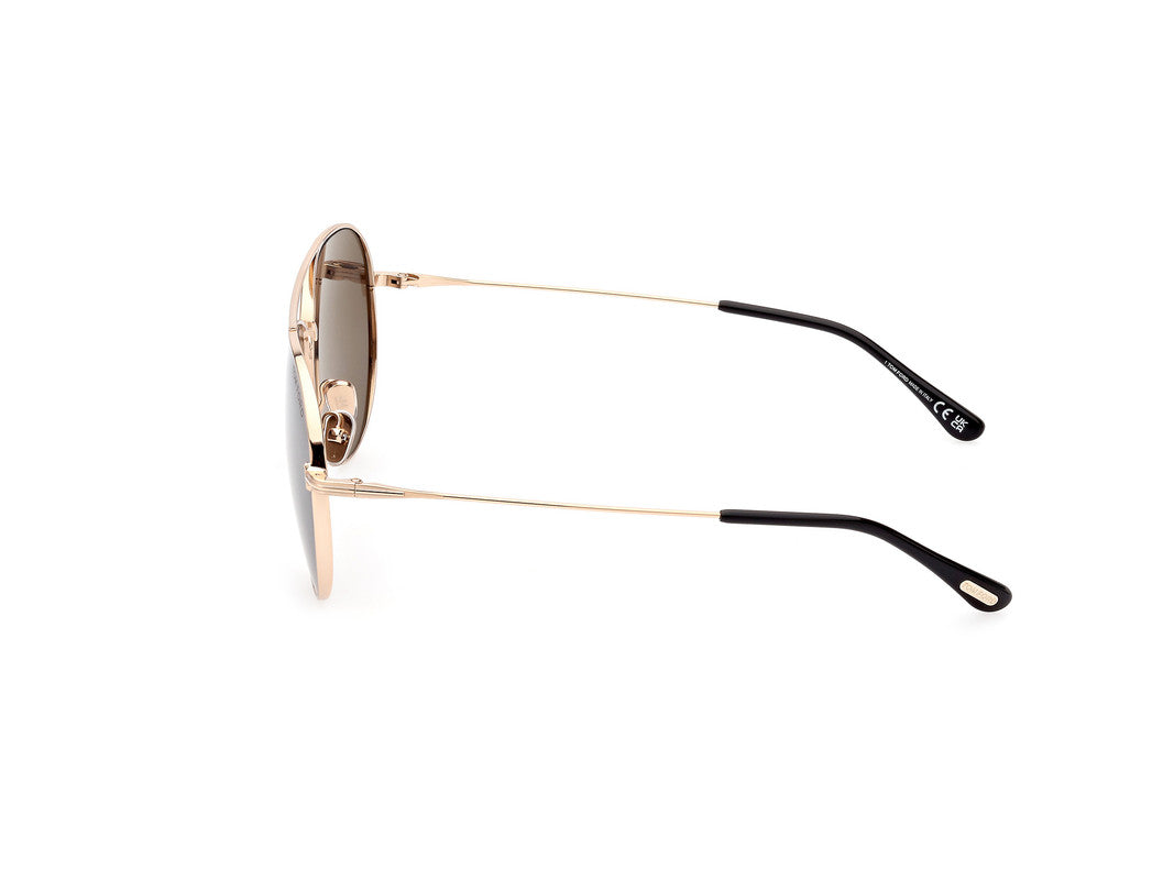 Shiny Rose Gold Unisex Sunglasses Tom Ford 889214384676